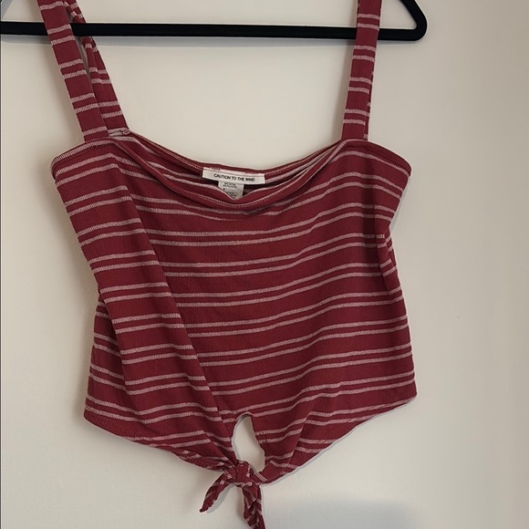 Striped Red Crop Top - Picture 1 of 1